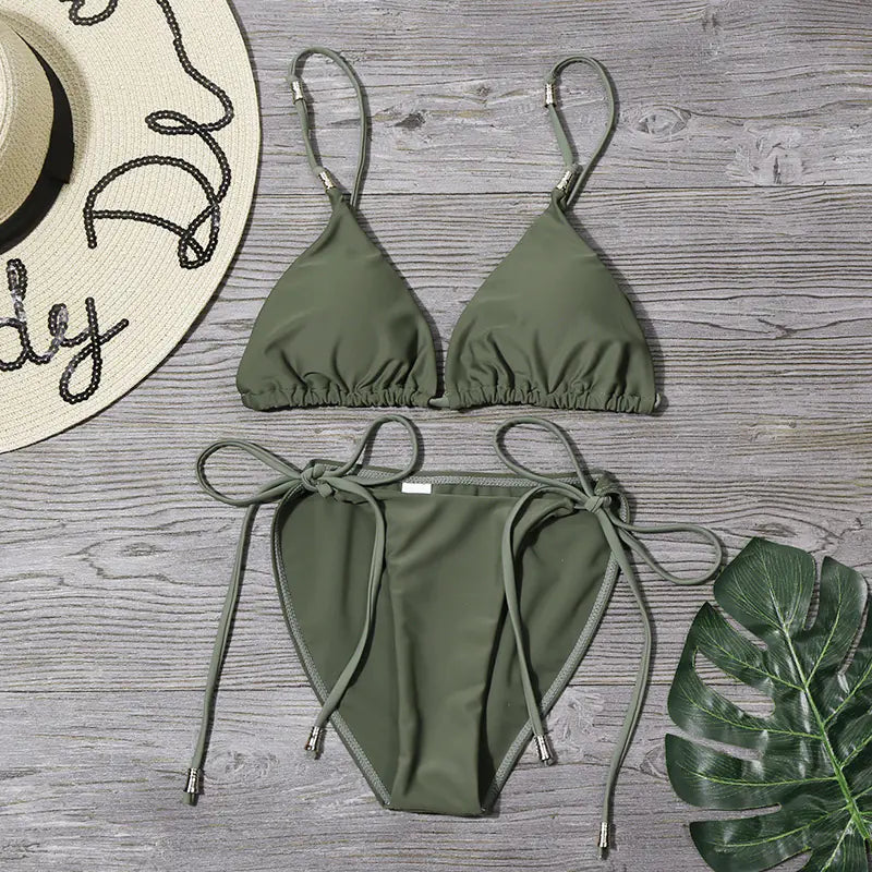 2020 Women's Colorful Strappy Bikini Set