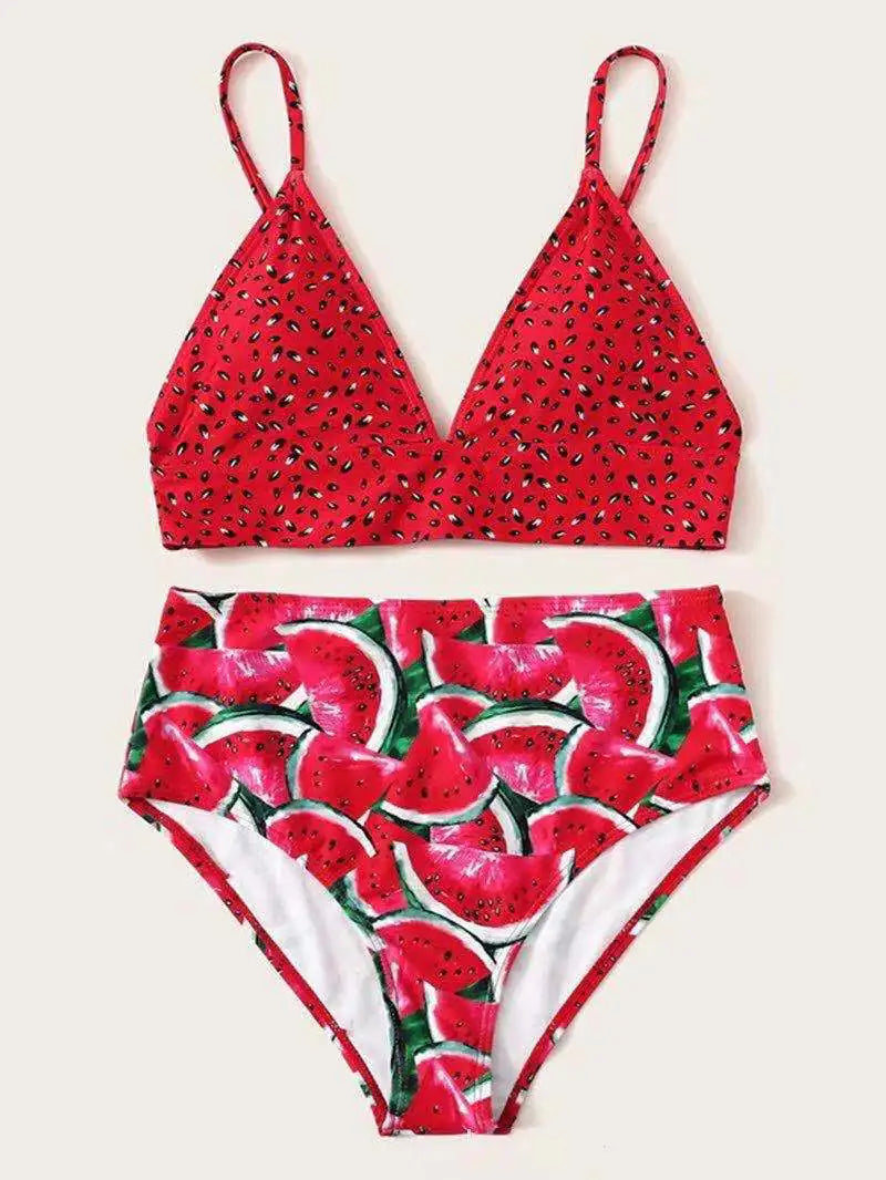 2025 New Watermelon Print Women's Bikini Swimsuit