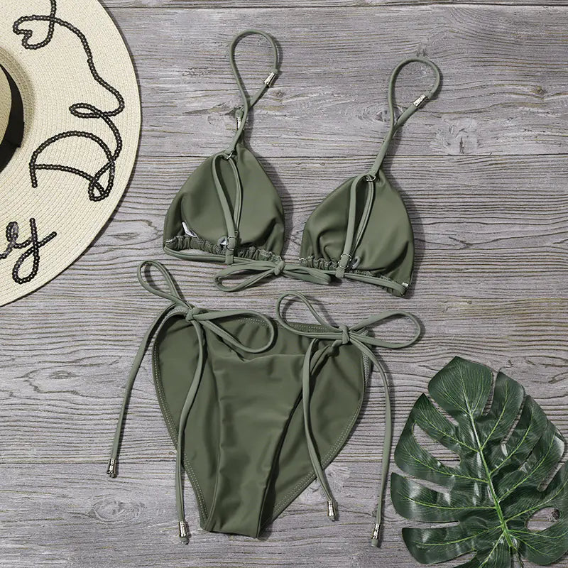 2020 Women's Colorful Strappy Bikini Set